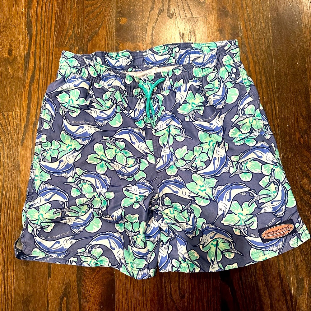 Vineyard Vines boys swim trunks and matching top